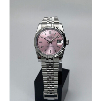 Custom Seiko Mod • Sunburst Soft Pink DateJust • 36mm